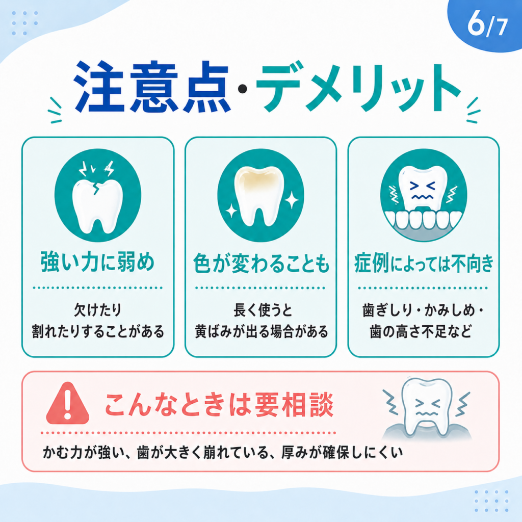 保険の白い歯の注意点・デメリット